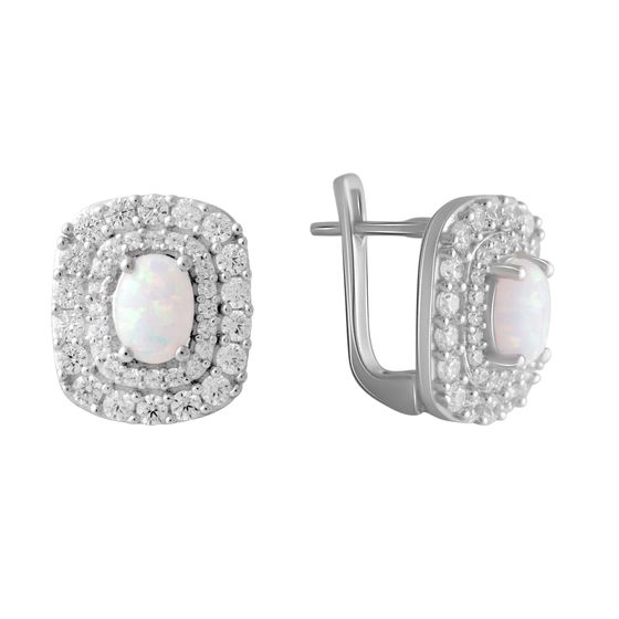 Silver earrings with opal