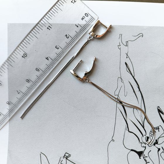 Silver earrings without stones