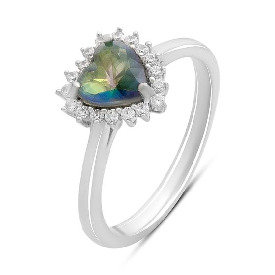 Silver ring with a 0.801-carat mystic topaz