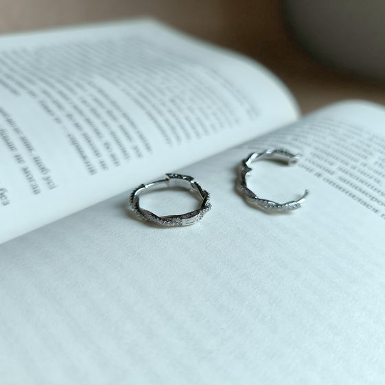 Silver Earrings with Fianites