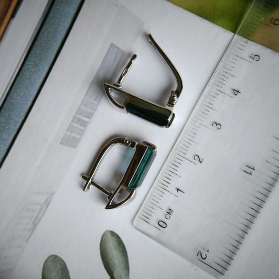 Серебряные серьги с топазом Лондон Блю 4.392ct