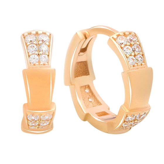 Золоті сережки з фіанітами 0.18ct