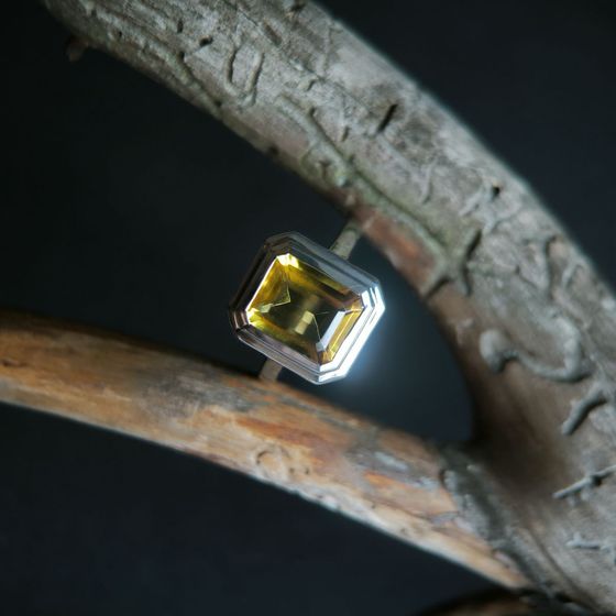 Срібна каблучка з цитрином nano 3.138ct