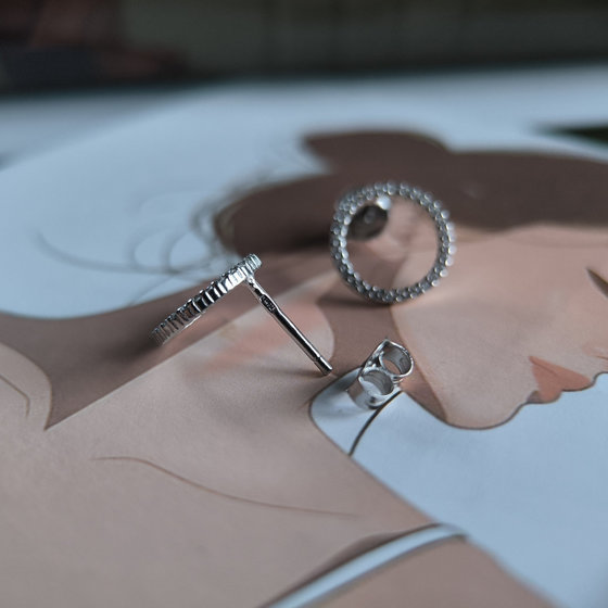 Silver Earrings with Fianites