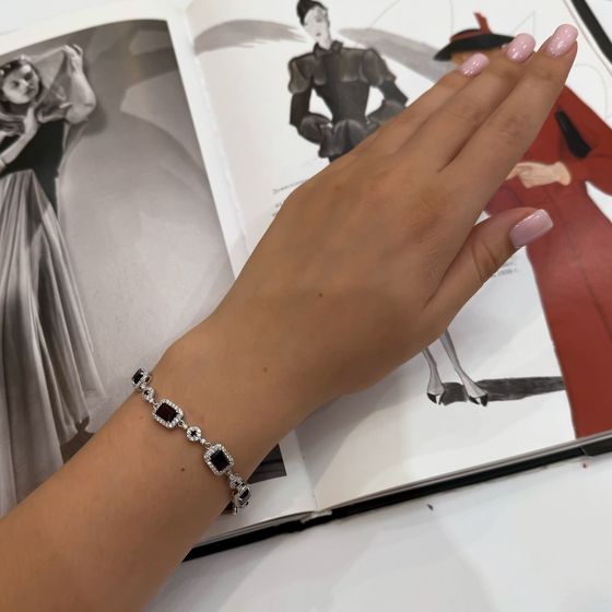 Серебряный браслет с гранатом 10.6ct