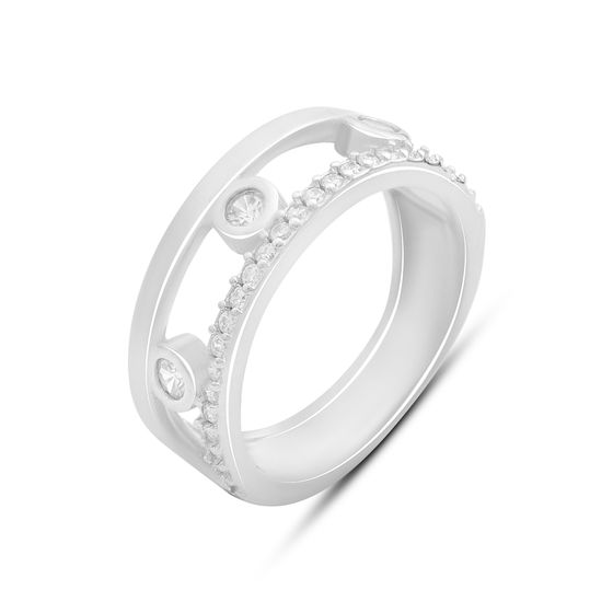 Серебряное кольцо с фианитами