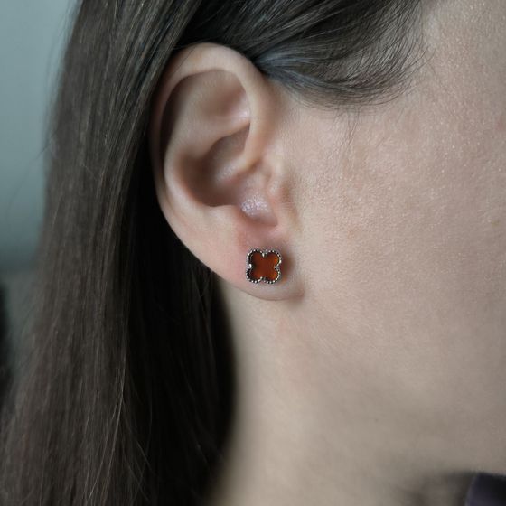 Серебряные серьги с агатом