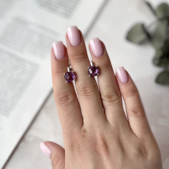 Серебряные серьги с александритом 7.337ct