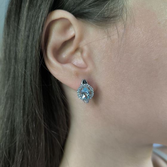 Срібні сережки з топазом 3.86ct