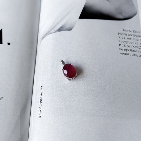 Серебряная подвеска с рубином 3.233ct