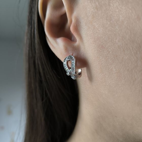 Silver Earrings with Fianites