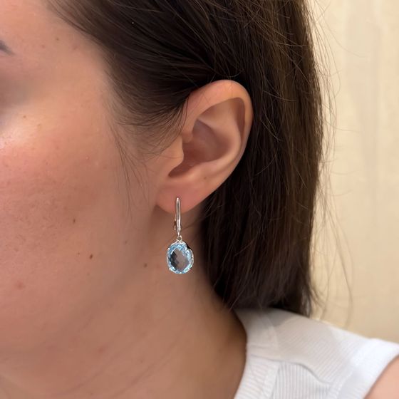 Серебряные серьги с топазом 10.883ct