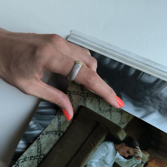 Серебряное кольцо с фианитами