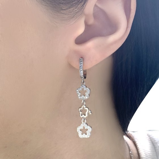 Silver Earrings with Fianites