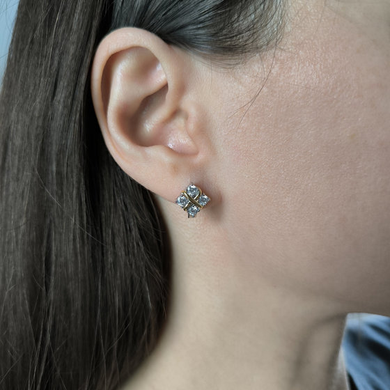 Серебряные серьги с фианитами