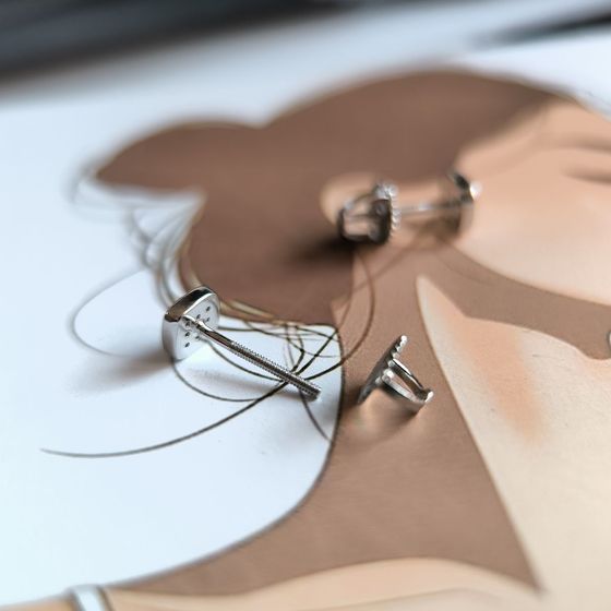 Silver Earrings with Fianites