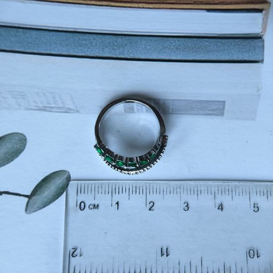 Серебряное кольцо с изумрудом nano 0.842ct