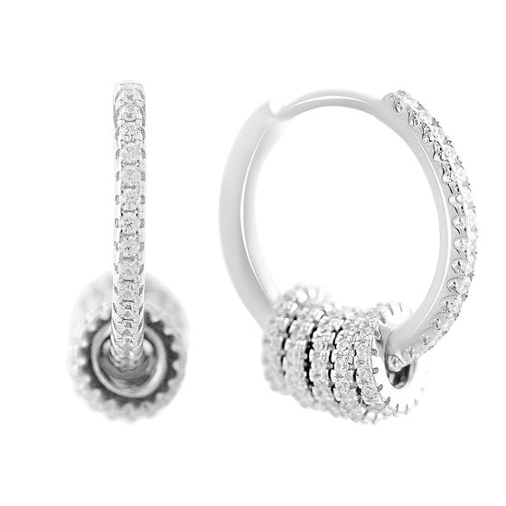 Silver Earrings with Fianites