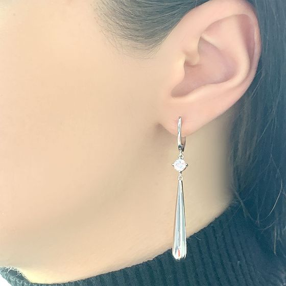 Silver Earrings with Fianites