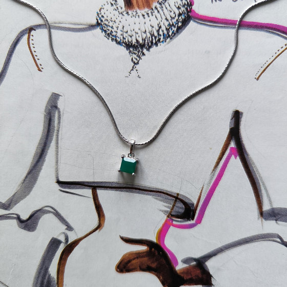 Серебряная подвеска с агатом 0.617ct