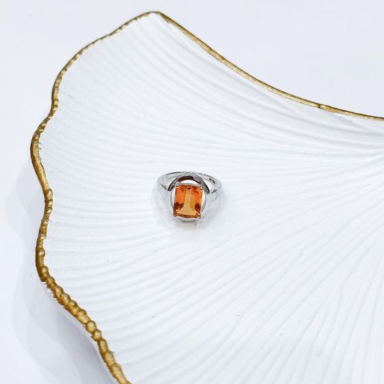 Срібна каблучка із золотим кварцом 3.388ct