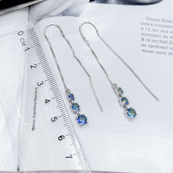 Срібні сережки з містик топазом 1.413ct