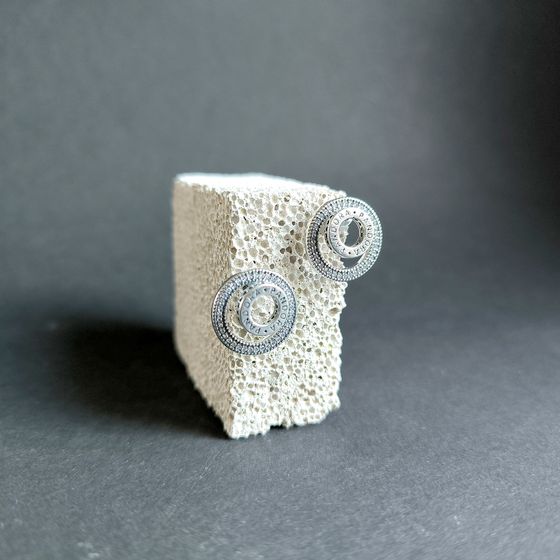 Silver Earrings with Fianites