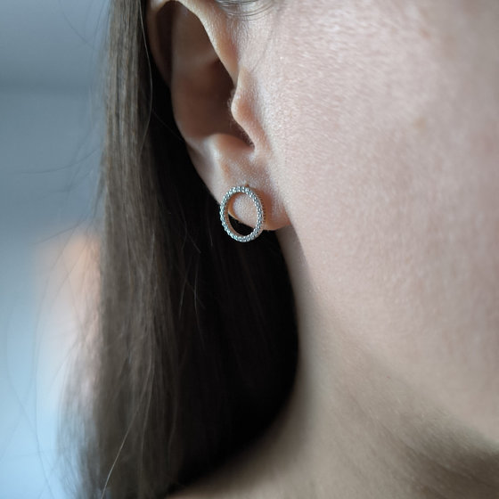 Silver Earrings with Fianites