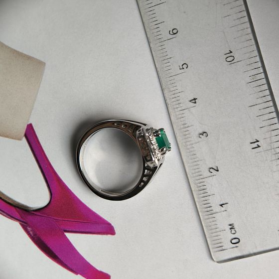 Серебряное кольцо с агатом 1.209ct, фианитами