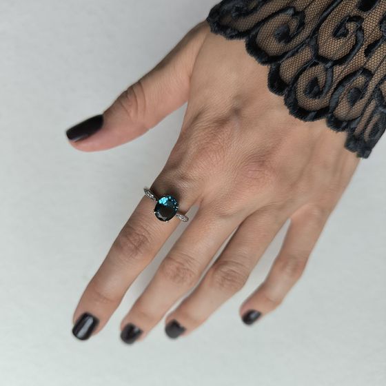 Серебряное кольцо с топазом Лондон Блю