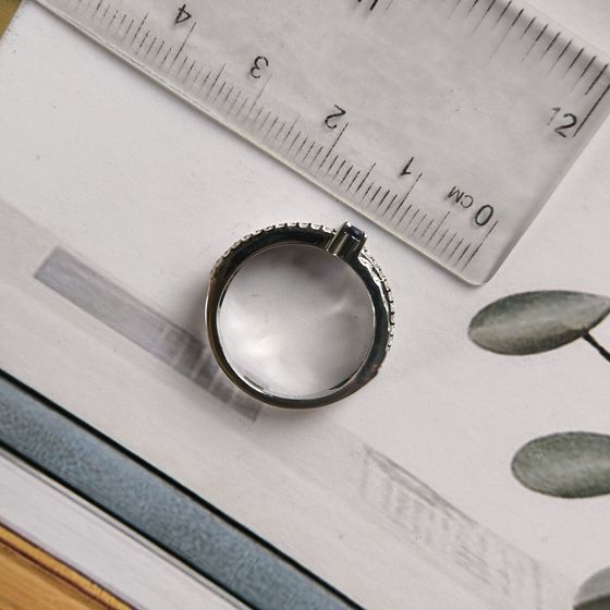 Silver ring with sapphire nano 0.518ct