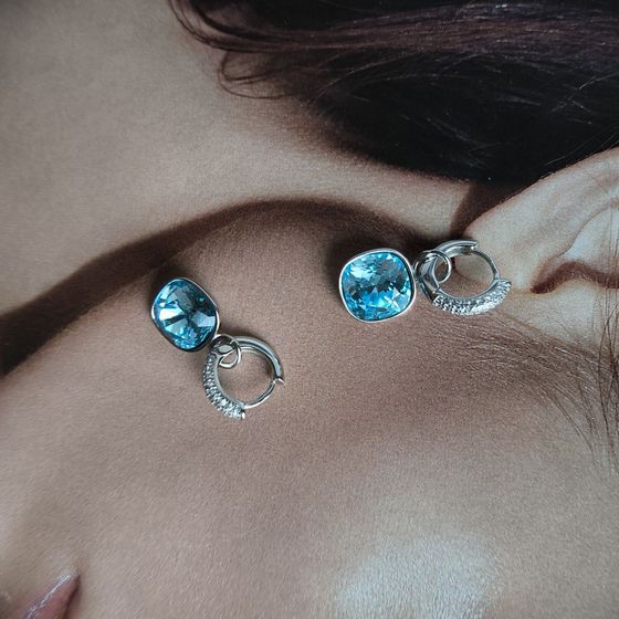 Серебряные серьги с фианитами