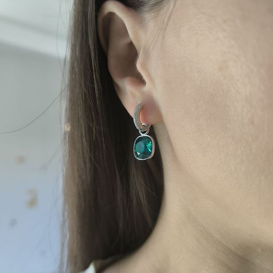 Silver Earrings with Fianites