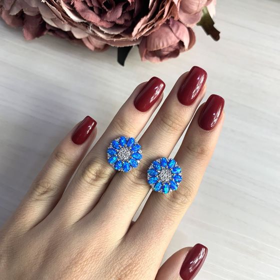 Серебряные серьги с опалом 3.05ct