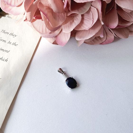 Серебряная подвеска с сапфиром 3.284ct