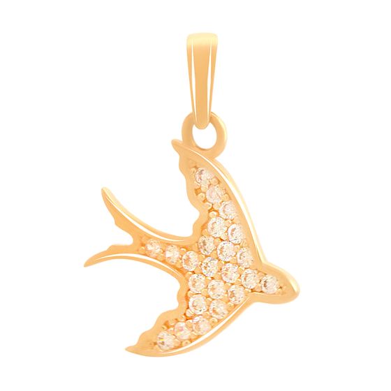 Gold pendant with 0.24ct cubic zirconia