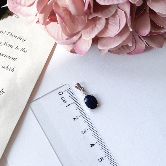 Серебряная подвеска с сапфиром 3.284ct