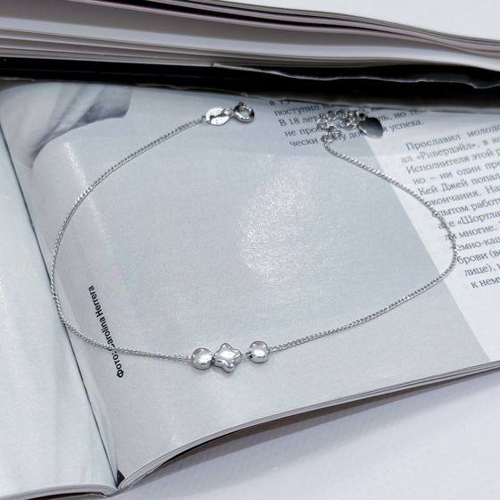 Silver leg bracelet without stones