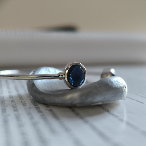 Срібний браслет з сапфіром nano 4.52ct
