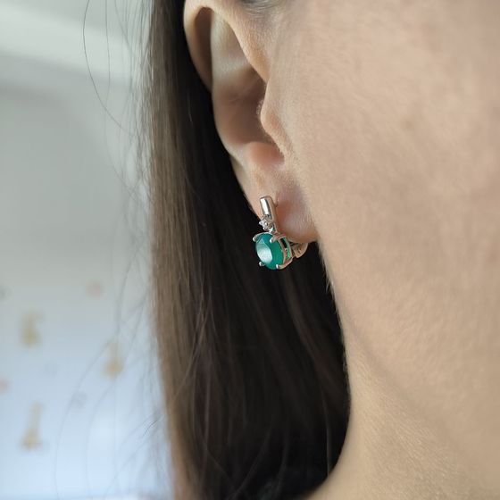 Серебряные серьги с агатом 3.648ct