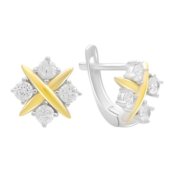 Серебряные серьги с фианитами