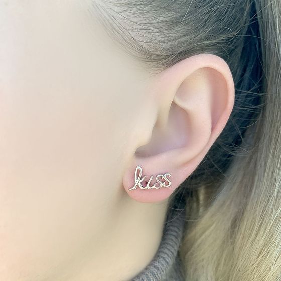 Silver earrings without stones