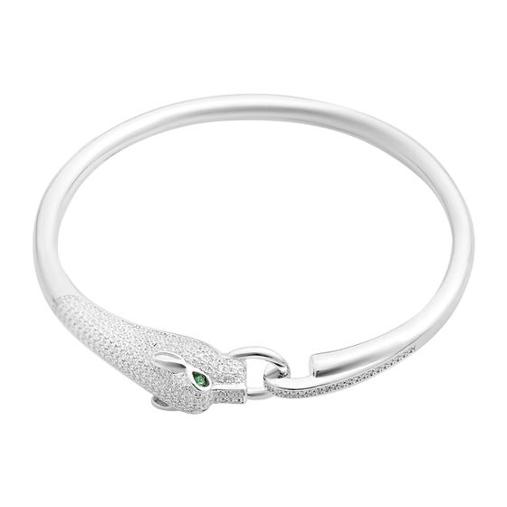 Silver bracelet with phianites