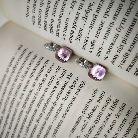 Серебряные серьги с фианитами