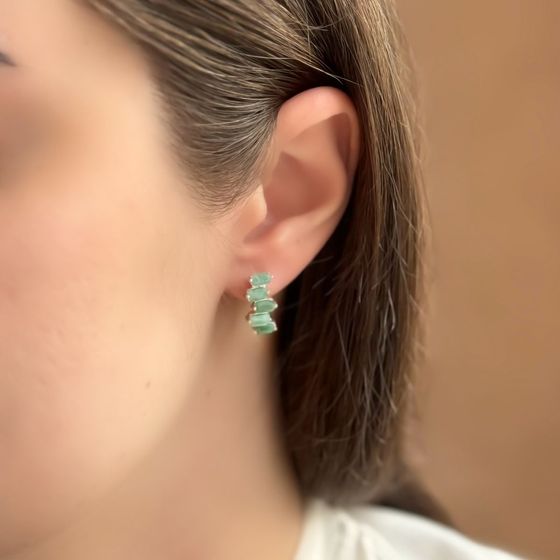 Срібні сережки зі смарагдом 2.55ct