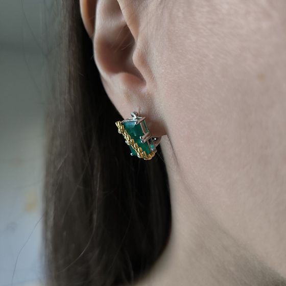 Серебряные серьги с агатом