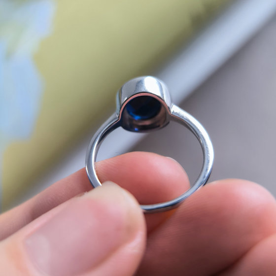 Серебряное кольцо с сапфиром nano 2.26ct