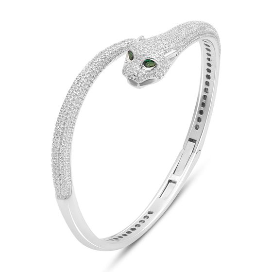Silver bracelet with phianites