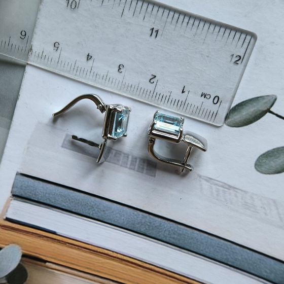 Срібні сережки з топазом 5.838ct