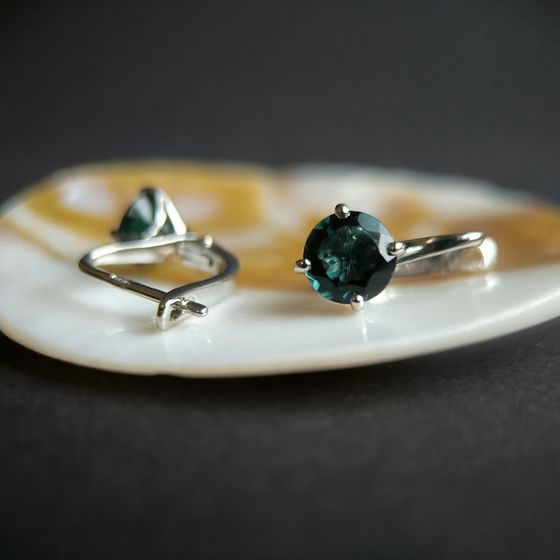 Серебряные серьги с топазом Лондон Блю